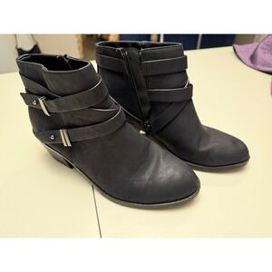 UNR8ED Strappy Ankle Boots Minimalist Women's 4 Black‎